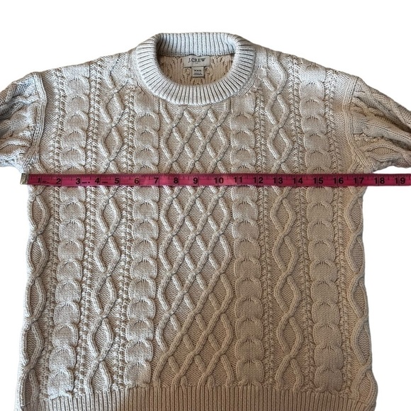 J. Crew factory women's Cable crewneck sweater cream size xxs - Picture 6 of 7